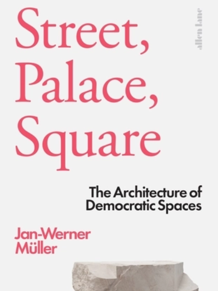 book cover with white background, red text, and roughhewn marble stone